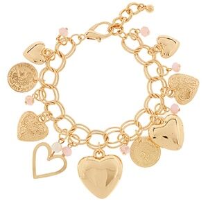 Heart & Coin Multi Charm Bracelet
